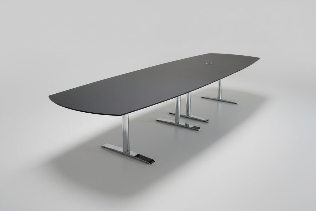 Pedrali Konferencebord tøndeformet 400x120 – Sort Linoleum & Krom Stel