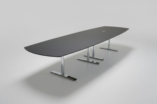 Pedrali Konferencebord tøndeformet 400x120 – Sort Linoleum & Krom Stel