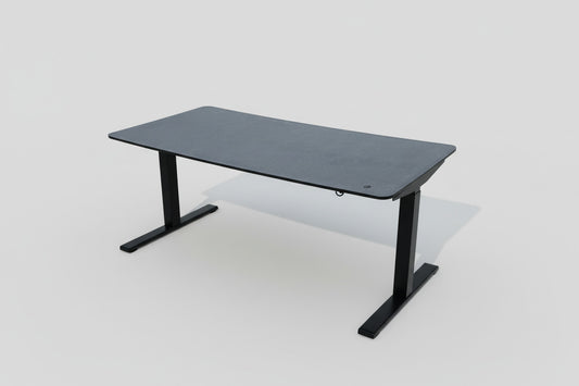 Paustian Hæve-Sænkebord 160x80 – Gråt Stof & Sort Stel