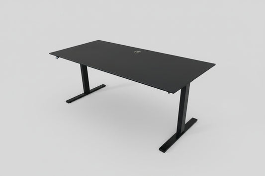 LINAK hæve-sænkebord 180×80 – Sort linoleum