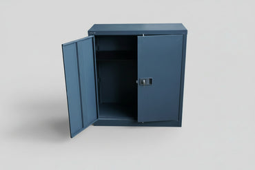Bisley arkivskab i antracitgrå med åben låge og hylde