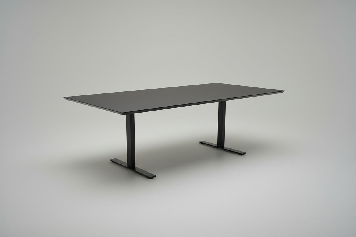 Sort Dencon mødebord i linoleum 230x110 cm – moderne konferencebord
