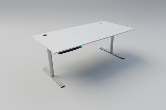 Duba B8 hæve-sænkebord 180x90 lysegrå ovenfra