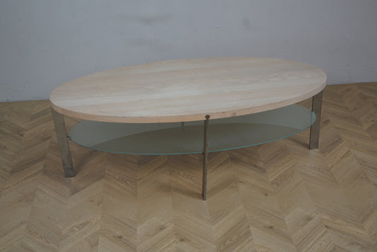 Naver sofabord AK-972 designet af Aksel Kjersgaard i eg, glas og stål.