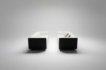 Grøn Offecct sofa set fra siden med 41 cm siddehøjde og moderne udtryk