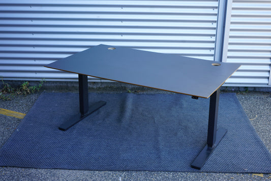 Scanoffice Hæve-sænkebord 160x80 – Sort linoleum