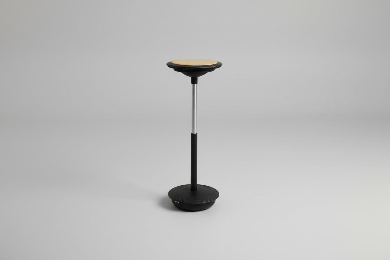 Wilkhahn Stitz højdejusterbar ergonomisk balancestol med sort fod set lige på