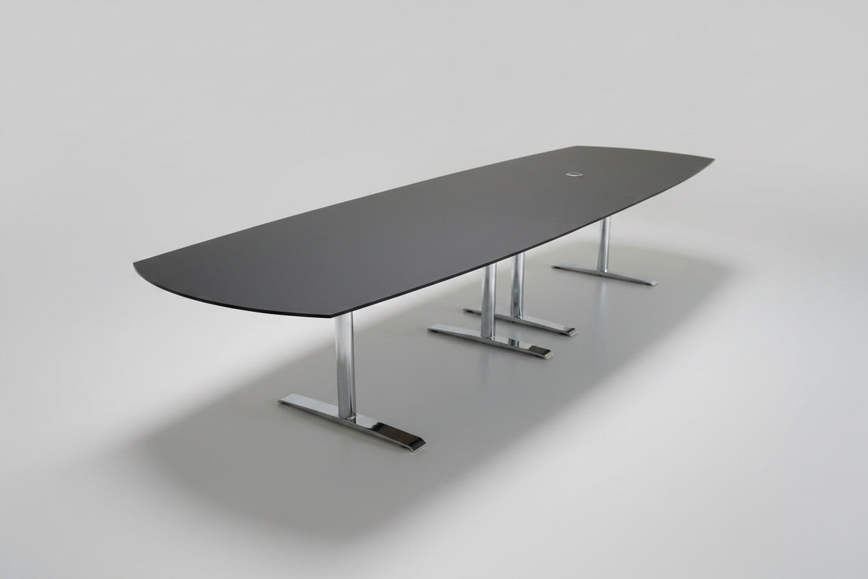 Pedrali Konferencebord tøndeformet 400x120 – Sort Linoleum & Krom Stel