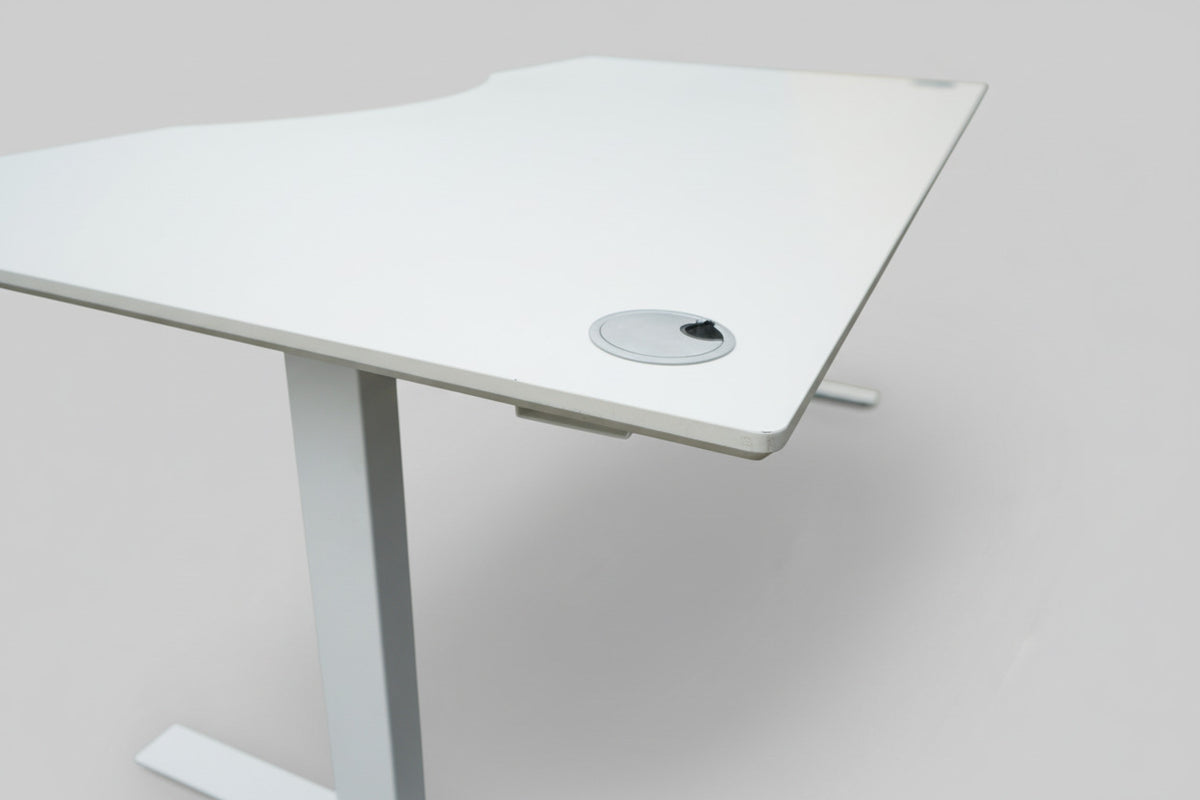 Scanoffice Hæve-Sænkebord 180x90 Hvid Med Mavebue