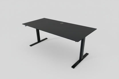 LINAK hæve-sænkebord 180×80 – Sort linoleum