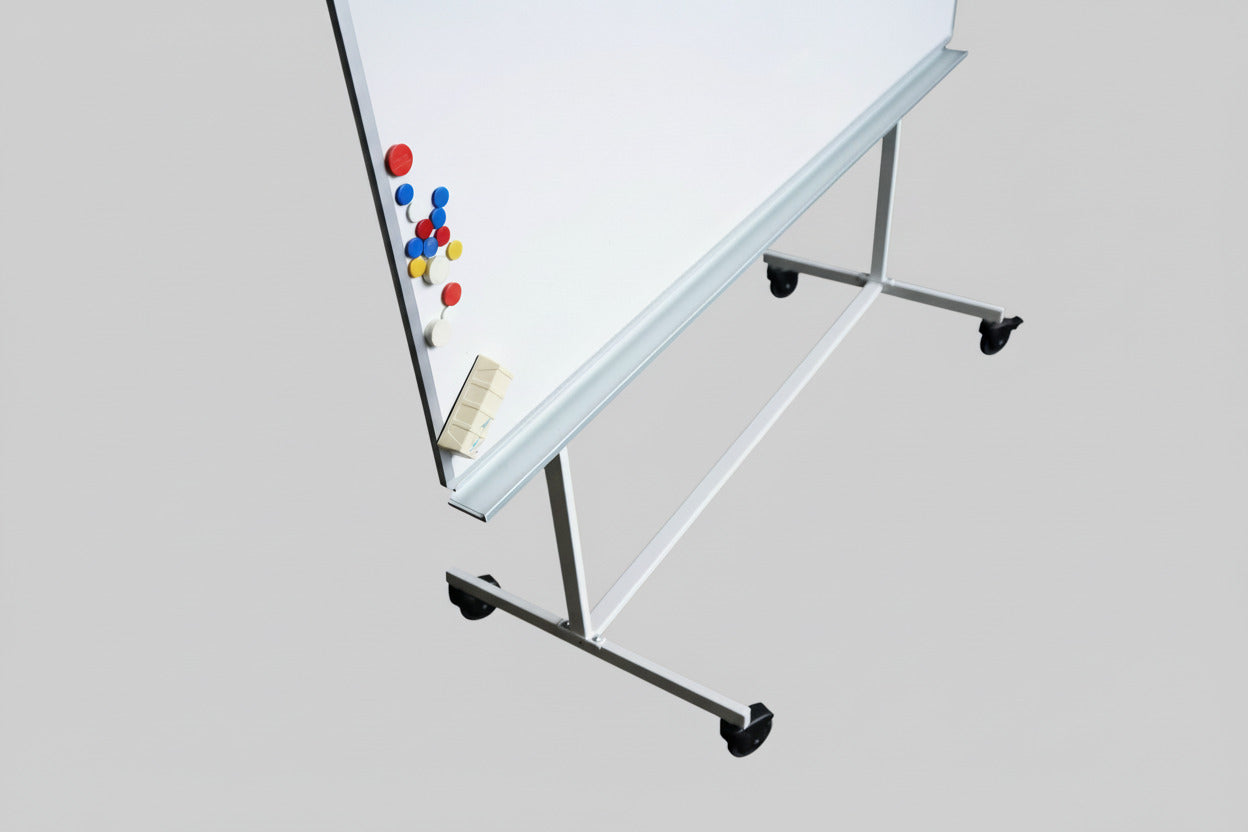Abstracta fritstående whiteboard set ovenfra med magnetisk overflade