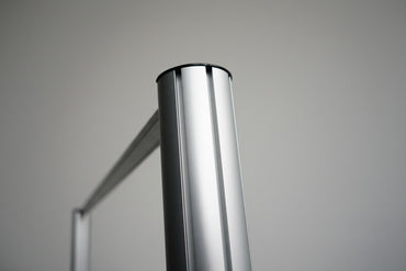 Akustik skærmvæg set ovenfra i grå