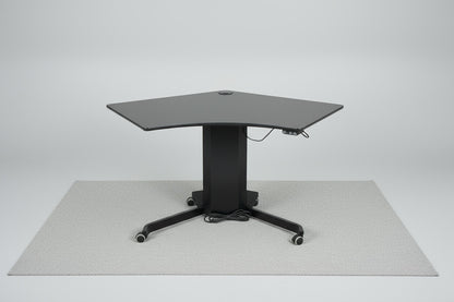 Conset hæve-sænkebord i sort – set forfra med justerbart stel.