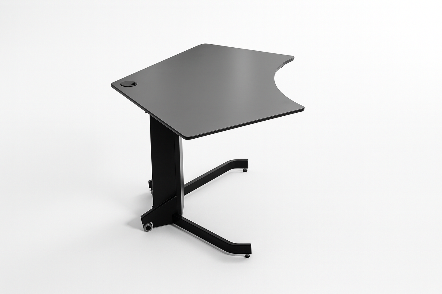 Lille Conset skrivebord med hæve-sænkefunktion – set fra siden.
