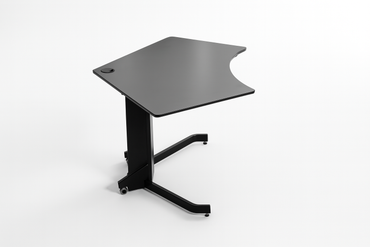 Lille Conset skrivebord med hæve-sænkefunktion – set fra siden.