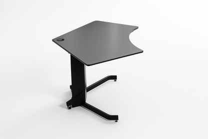 Lille Conset skrivebord med hæve-sænkefunktion – set fra siden.