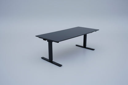 Cube Design hæve-sænkebord 180x80 cm sort laminat set forfra