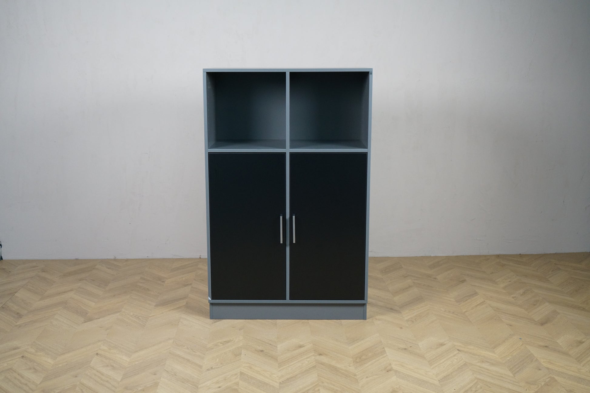 Cube Design reol med 6 rum i antracitgrå set forfra