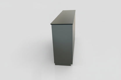Cube Design reol set fra siden i antracitgrå med dybde 48 cm og moderne design