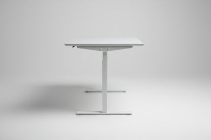 Dencon hæve-sænkebord hvid – kompakt skrivebord 100x80 cm i flot stand