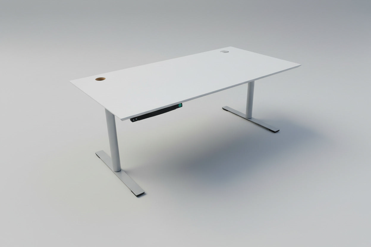 Duba B8 hæve-sænkebord 180x90 lysegrå ovenfra