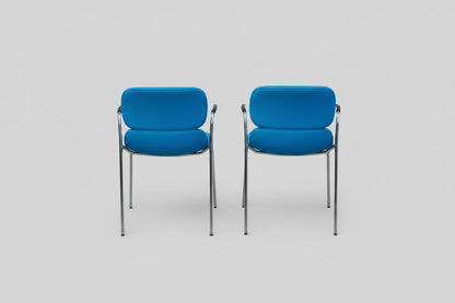 Duba B8 stabelbare konferencestole med turkis fuldpolstring set bagfra