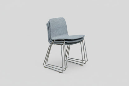 Stablede HAY About A Chair AAC 09 stole med grå polstring og krom medestel