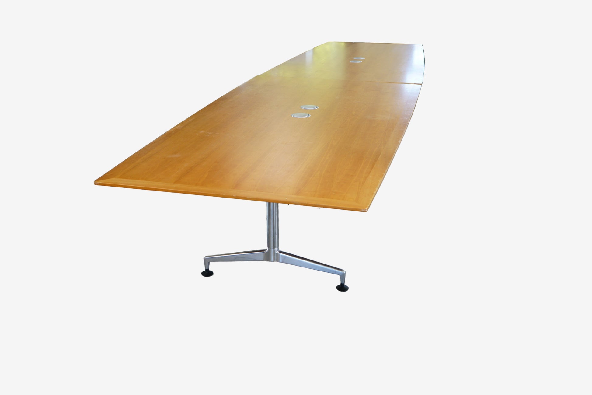Holmris konferencebord i træ 500x125 cm set ovenfra med plads til mange deltagere
