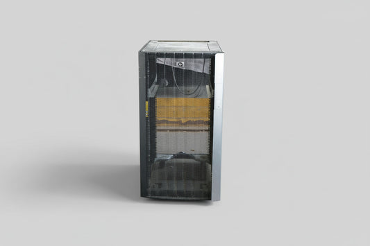 HP G2 serverskab i sort med hjul set forfra, velegnet til serverrum og kontor