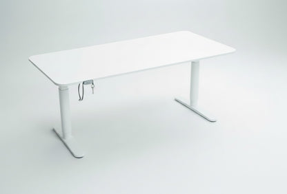 IKEA Bekant hæve-sænkebord 160x80 cm hvid med elektrisk højdejustering set forfra