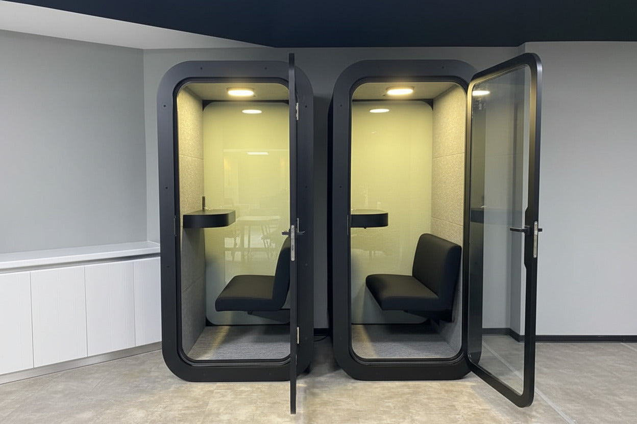 Stillbox kontorpod – Sort lydisoleret pod til 1 person