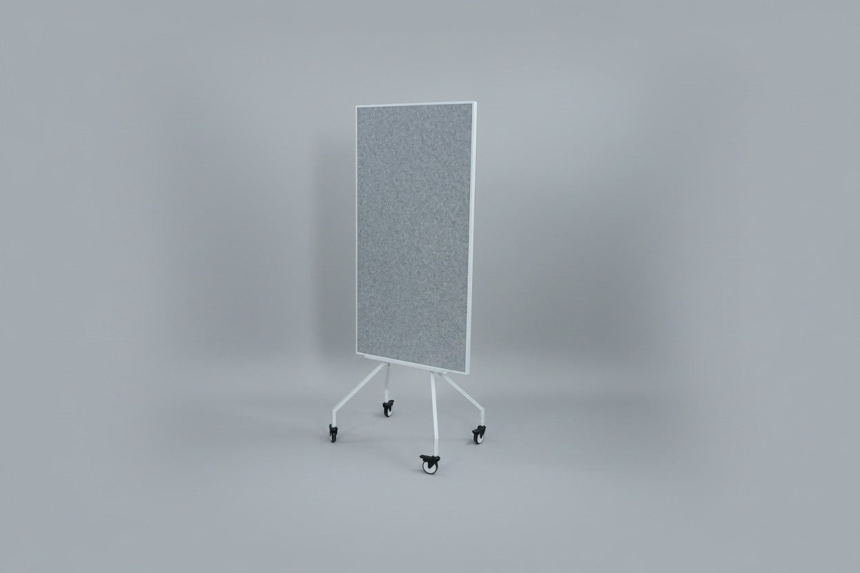 Mobilt whiteboard med hjul set bagfra til kontor og undervisning