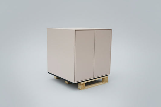 Paustian 2R rosa opbevaringsmodul 80x80x80 cm set skråt