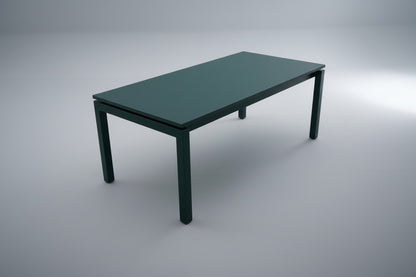 Paustian PO40 hæve-sænkebord 180x90 cm i grøn linoleum – sidevisning