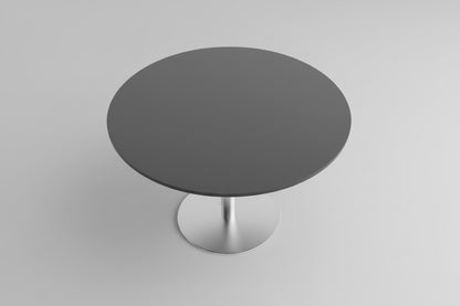 Ovenfra visning af Pedrali 3D rundt cafébord Ø120 med antracitgrå bordplade