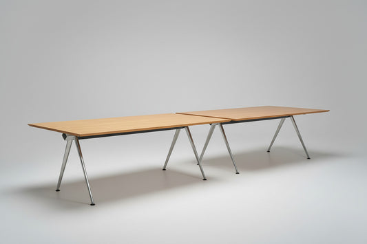 Randers & Radius bord lys bøg med metalstel 180x108 cm front