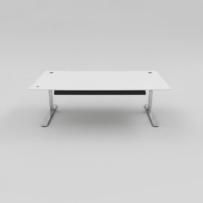 Rumas hæve-sænkebord 180x90 cm i hvid laminat set forfra