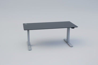 ScanOffice hæve-sænkebord 160x80 i antracit laminat set forfra