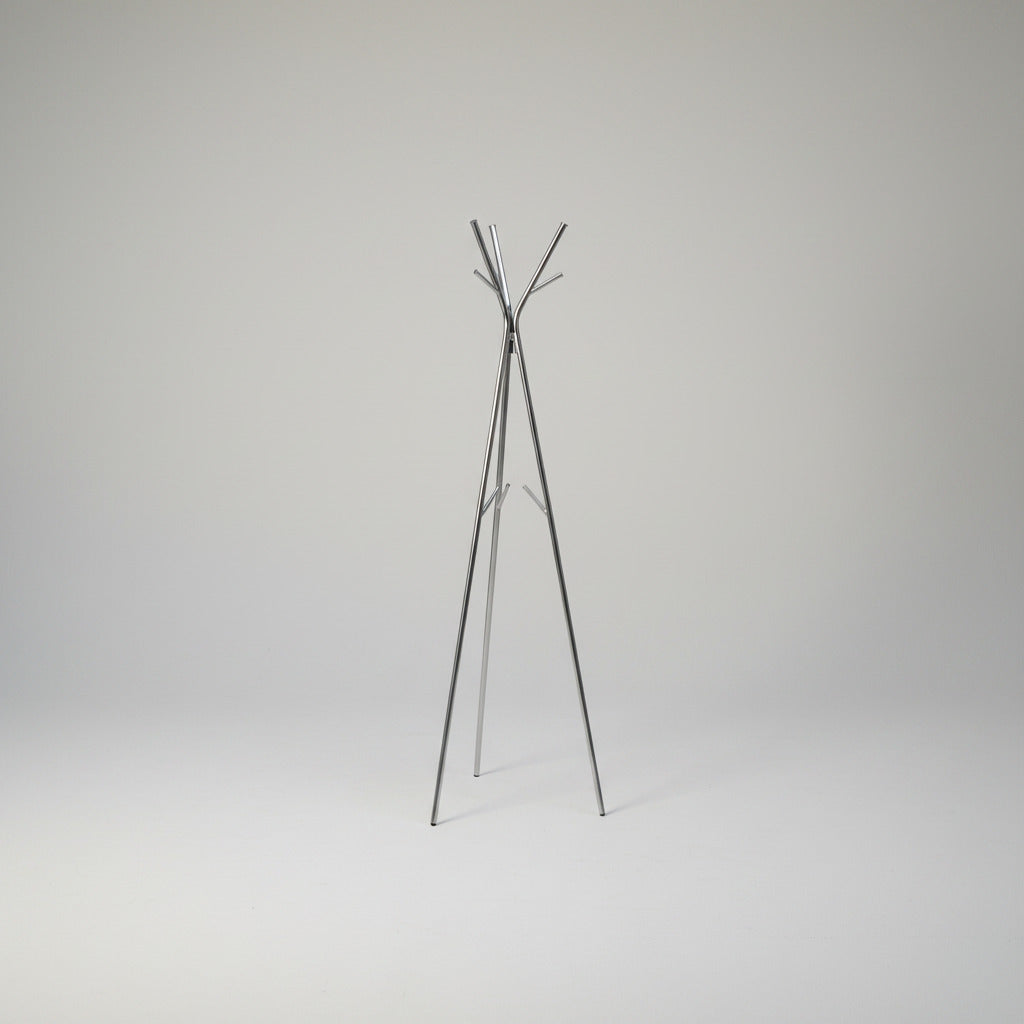 Stumtjener i krom, sæt med 2 stk., set forfra med moderne og minimalistisk design.