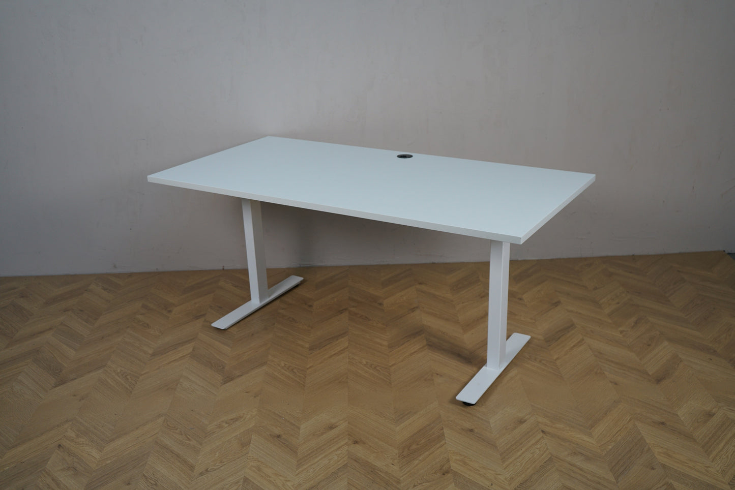 Swedstyle hæve-sænkebord 160x80 cm i hvid – frontvisning