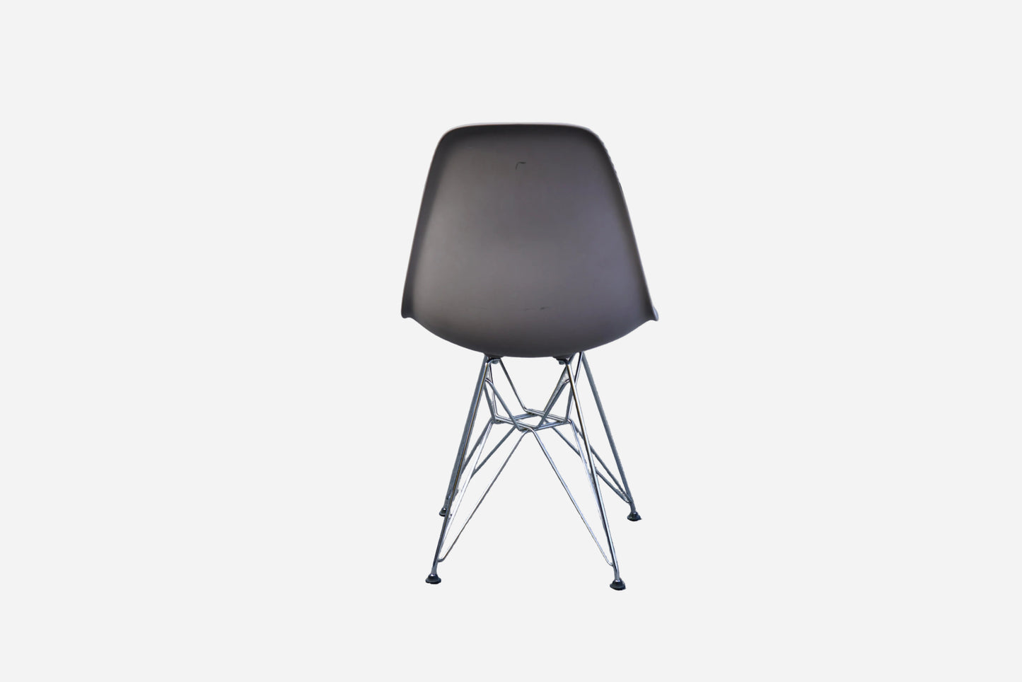 Vitra Eames DSR designerstol i grå plast med krom stel set bagfra